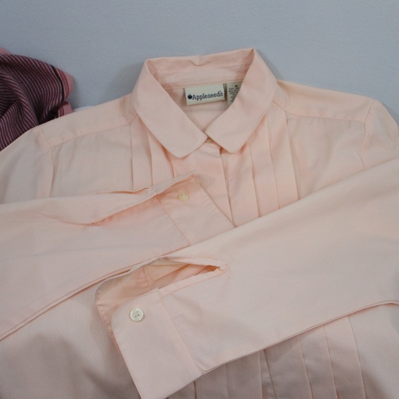 👚Host Pick👚 Vintage NWOT Pale Peach Dress Blouse - Picture 5 of 8